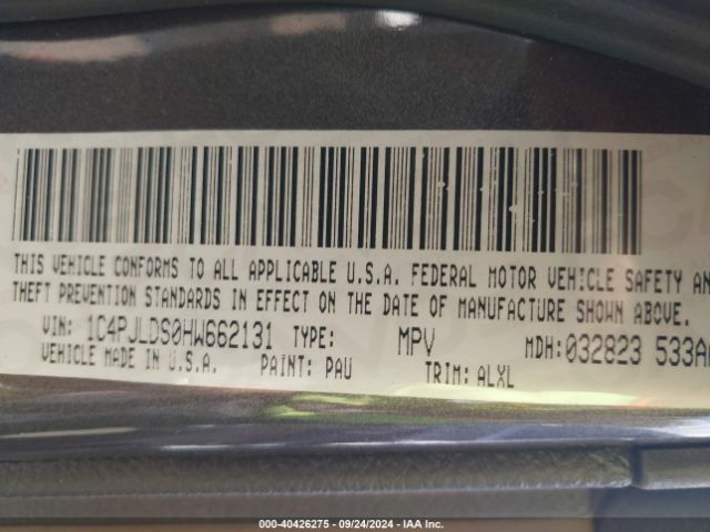1C4PJLDS0HW662131 Jeep Cherokee Limited Fwd