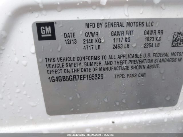 1G4GB5GR7EF195329 Buick Lacrosse Leather Group