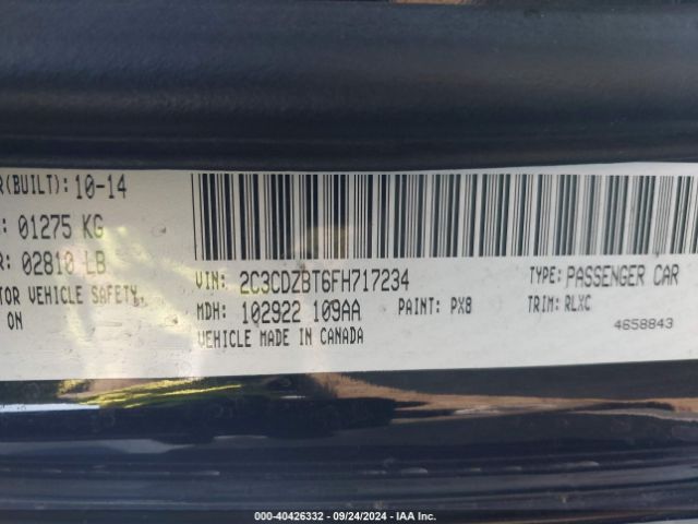 2C3CDZBT6FH717234 Dodge Challenger R/t Plus