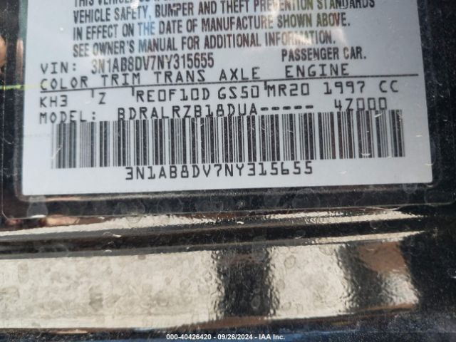 3N1AB8DV7NY315655 Nissan Sentra Sr Xtronic Cvt