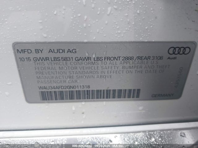 WAU34AFD2GN011318 Audi A8 L 3.0t