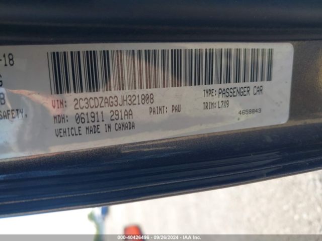 2C3CDZAG3JH321808 Dodge Challenger Sxt