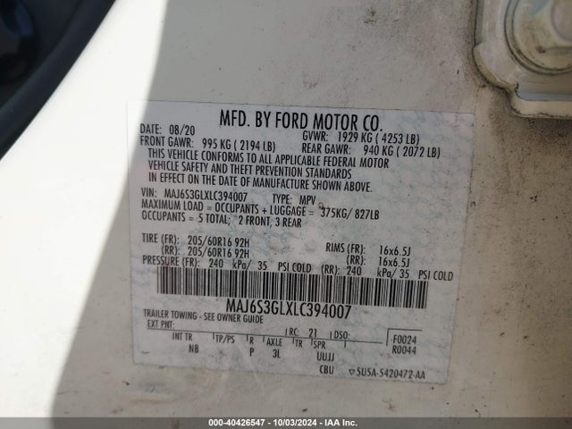 Ford Ecosport Se 2020 MAJ6S3GLXLC394007 Image 9