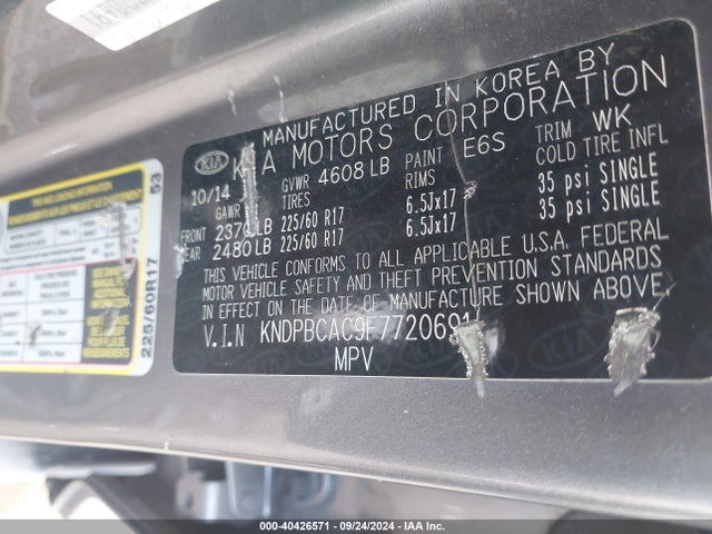 KIA Sportage Lx 2015 KNDPBCAC9F7720691 Image 9