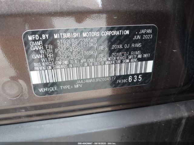 2024 MITSUBISHI OUTLANDER JA4J4WA83RZ004577 Photo 8