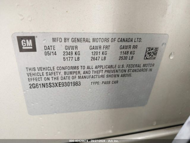 2G61N5S3XE9301983 Cadillac XTS LUXURY