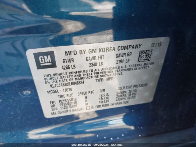 KL4CJASBXLB048834 Buick Encore Fwd Preferred