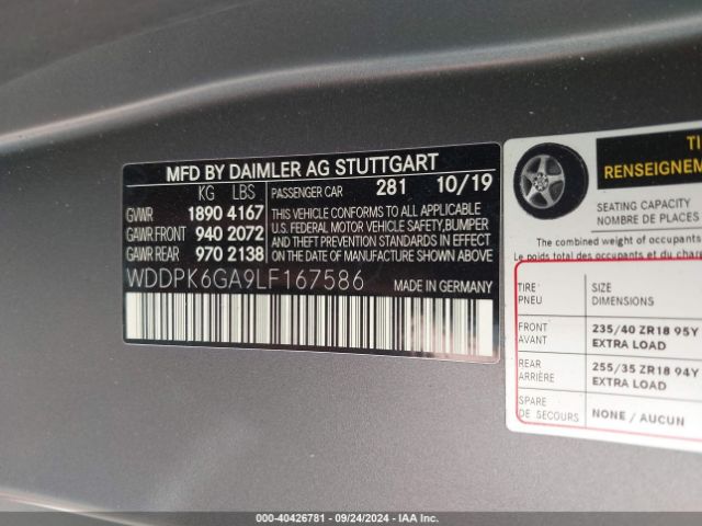 WDDPK6GA9LF167586 Mercedes-Benz Amg Slc 43