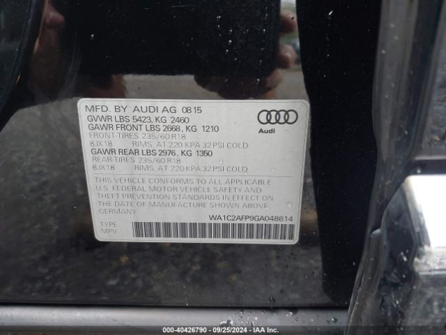 WA1C2AFP9GA048614 Audi Q5 2.0t Premium
