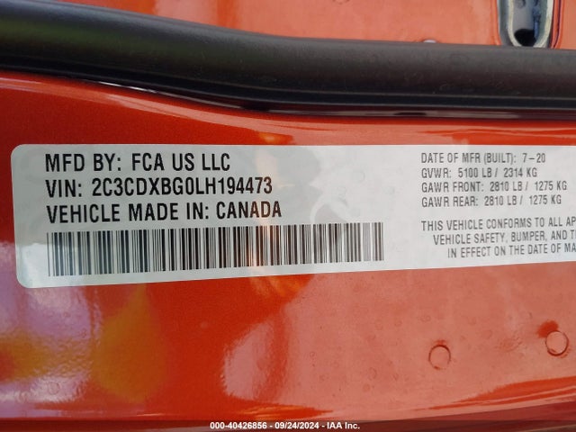Dodge Charger Sxt Rwd 2020 2C3CDXBG0LH194473 Image 9