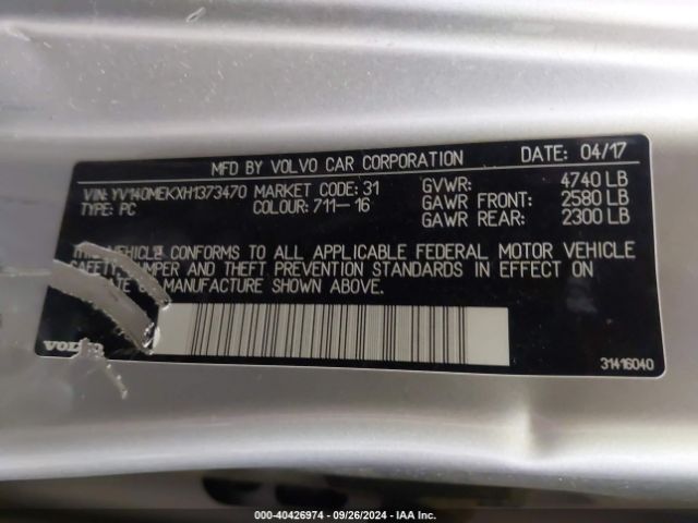 YV140MEKXH1373470 Volvo V60 T5 Premier