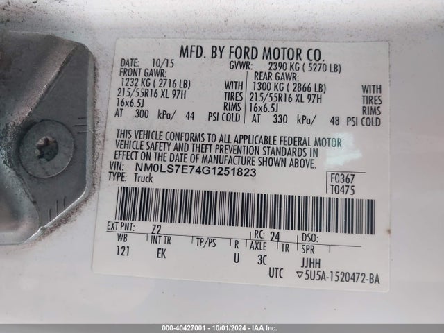 Ford Transit Connect Xl 2016 NM0LS7E74G1251823 Image 9