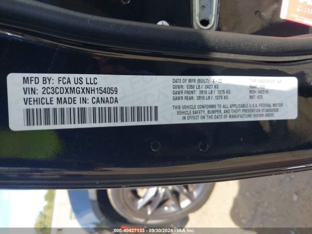 2C3CDXMGXNH154059 Dodge Charger Gt Awd