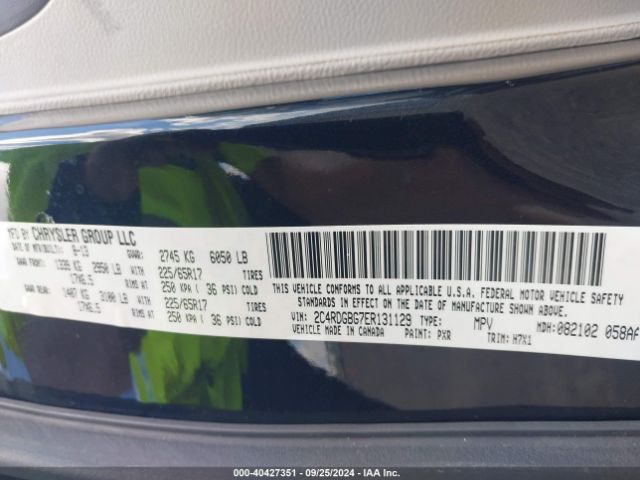 2C4RDGBG7ER131129 Dodge Grand Caravan American Value Pkg