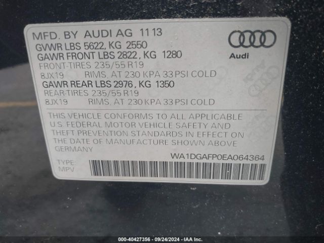 WA1DGAFP0EA064364 Audi Q5 3.0t Premium Plus