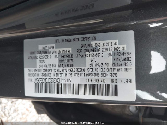 Mazda Cx-5 Touring 2018 JM3KFBCM6J0378043 Image 9