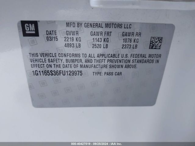 1G1165S36FU129975 Chevrolet IMPALA 2LZ