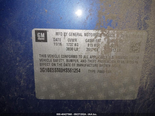 Chevrolet Cruze Lt Auto 2017 3G1BE5SM0HS561254 Image 9