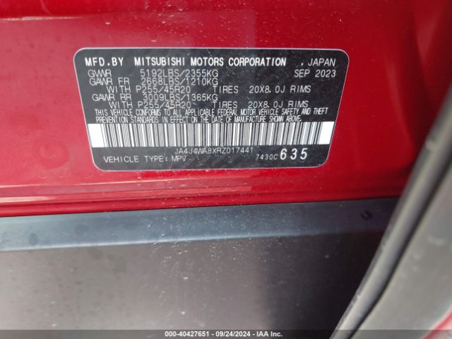 JA4J4WA8XRZ017441 Mitsubishi Outlander Sel 2.5 S-awc
