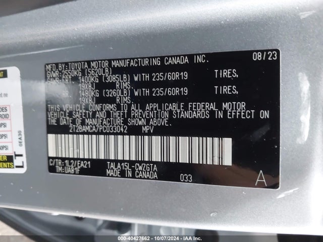 2T2BAMCA7PC033042 Lexus Rx 350 Premium
