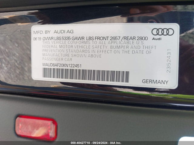 WAUD8AF20KN122451 Audi A6 45 Premium