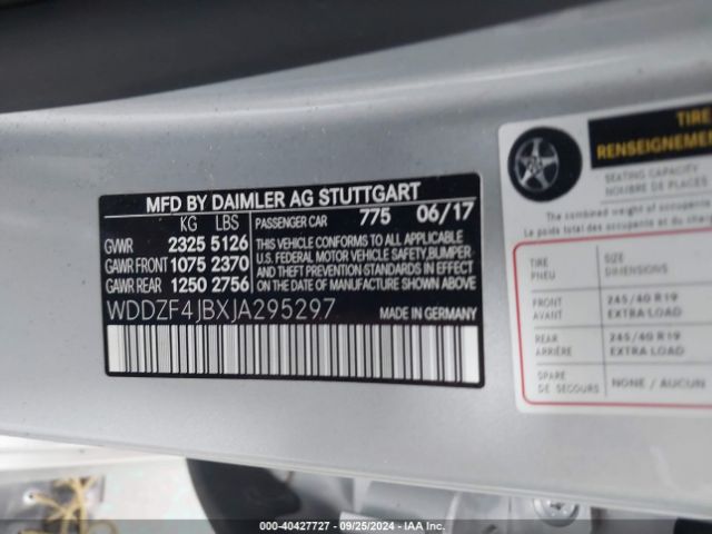 WDDZF4JBXJA295297 Mercedes-Benz E 300