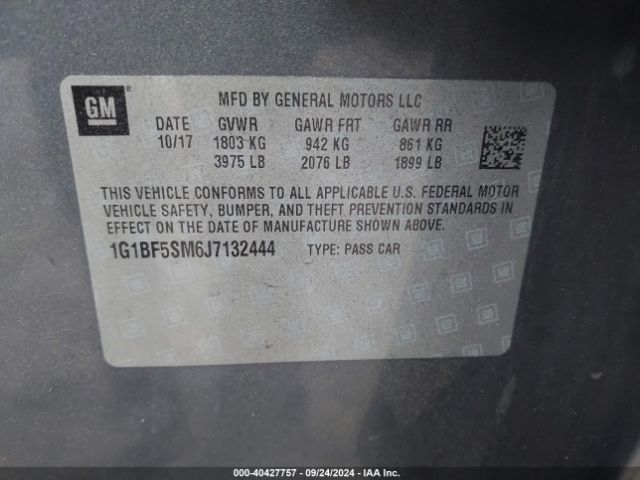 1G1BF5SM6J7132444 Chevrolet Cruze Premier Auto