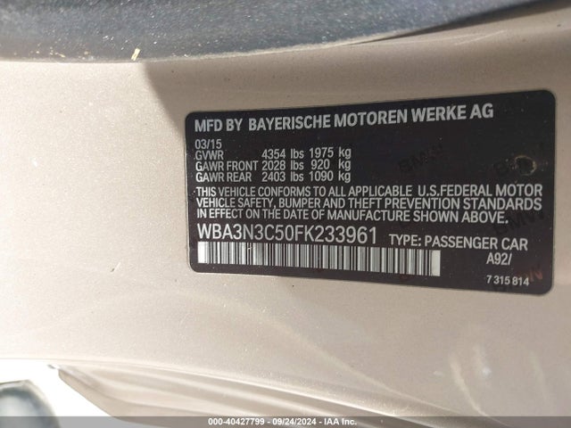WBA3N3C50FK233961 BMW 428i