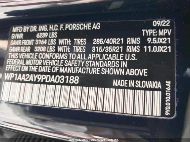 WP1AA2AY9PDA03188 Porsche Cayenne Platinum Edition