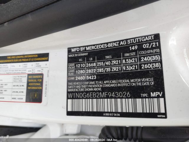 W1N0G6EB2MF943026 Mercedes-Benz Amg Glc 43 4matic