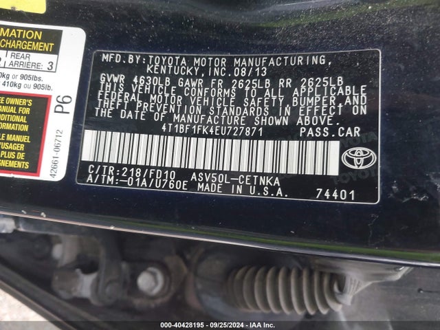Toyota CAMRY LE 2014 4T1BF1FK4EU727871 Image 9