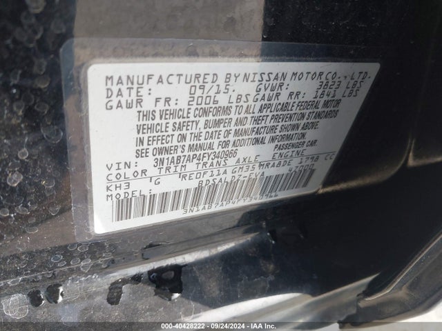 Nissan SENTRA SV 2015 3N1AB7AP4FY340966 Image 9