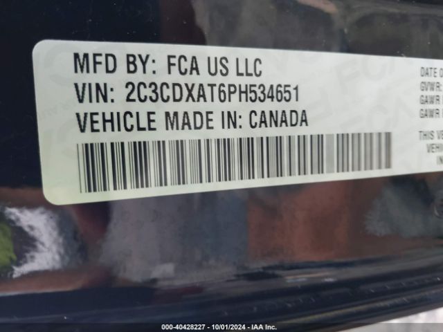 2C3CDXAT6PH534651 Dodge Charger Police Rwd