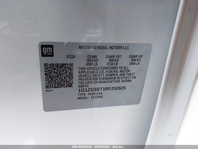 1G1ZG5ST1RF252625 Chevrolet Malibu Fwd Rs