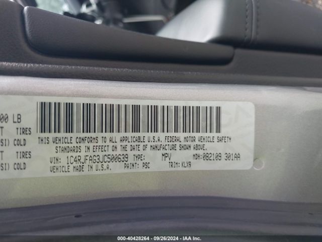 2018 JEEP GRAND CHEROKEE 1C4RJFAG3JC500639 Photo 8