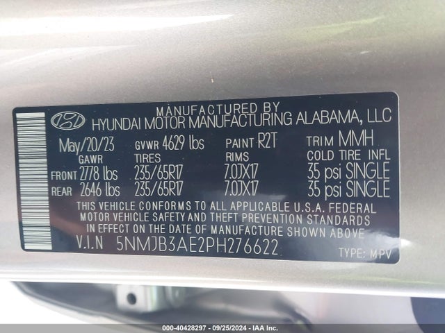 Hyundai TUCSON SEL 2023 5NMJB3AE2PH276622 Image 9