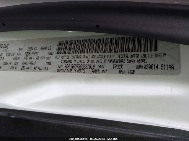 3C6JR6DT9GG261819 RAM 1500 Tradesman