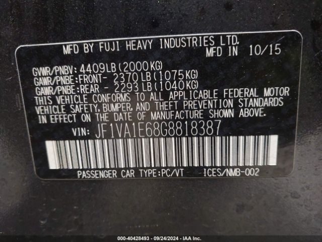 JF1VA1E68G8818387 Subaru Wrx Premium