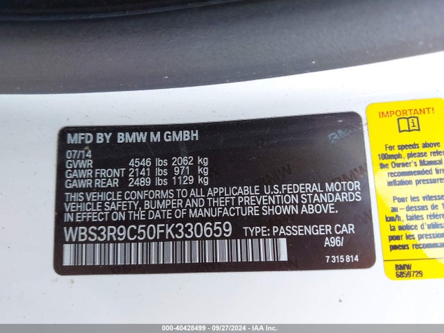 WBS3R9C50FK330659 BMW M4