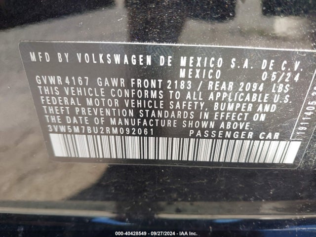 3VW5M7BU2RM092061 Volkswagen Jetta 1.5t S