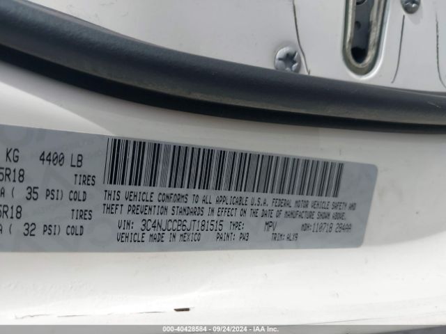 3C4NJCCB6JT181515 Jeep Compass Limited Fwd