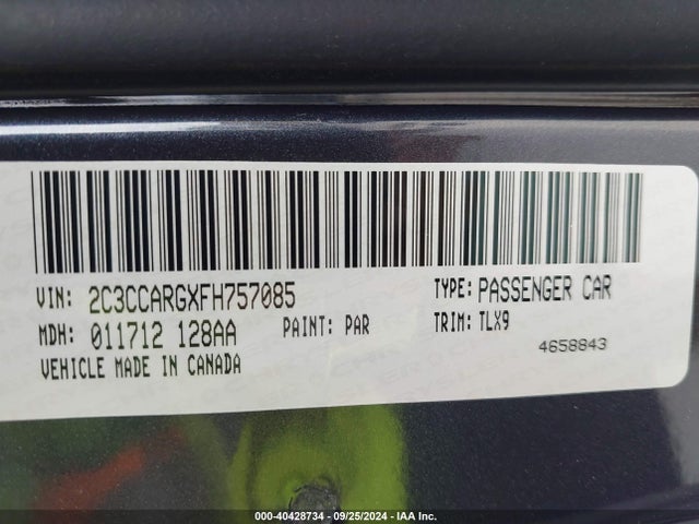 Aukcja sprzedaży 2015 Chrysler 300 Limited, vin: 2C3CCARGXFH757085, numer aukcji: 40428734