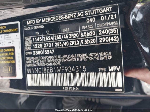 W1N0J8EB1MF934315 Mercedes-Benz Glc 300 4matic Coupe