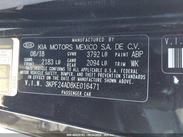 KIA Forte Lxs 2019 3KPF24AD8KE016471 Image 9