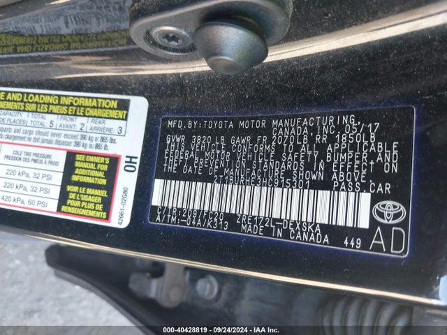 Toyota COROLLA SE 2017 2T1BURHE3HC915301 Image 9