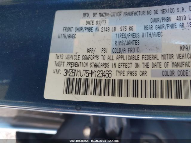 3MZBN1U75HM123466 Mazda Mazda3 Sport
