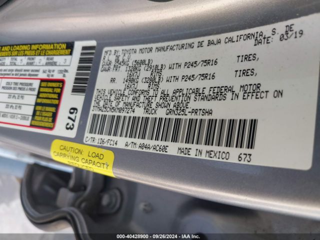 3TMAZ5CN5KM097274 Toyota Tacoma Sr5 V6