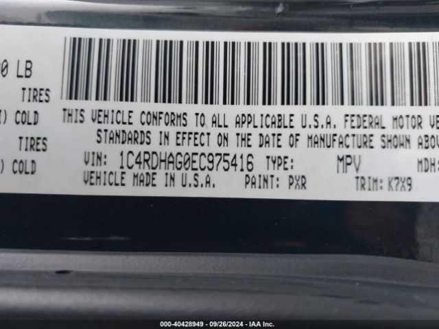 1C4RDHAG0EC975416 Dodge Durango Sxt