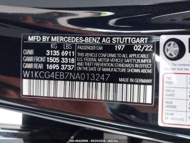 W1KCG4EB7NA013247 Mercedes-Benz Eqs 580 4matic