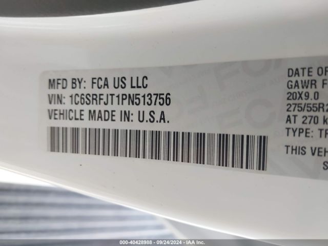 1C6SRFJT1PN513756 RAM 1500 Laramie  4x4 5'7 Box